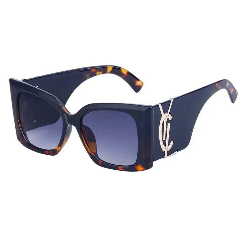 Vintage Brand Designer Oversized Cat Eye Sunglasses Women For Women Big Frame Shades Trendy Sexy Ladies Sun Glasses Natalia Home Fashion Black-Leopard-Gray Natalia Home Fashion