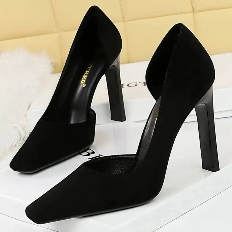 Women 10.5 Cm Heels Square Head Women Pumps Block Heels Ladies Shoes Square Heel Women Shoes Fashion Party Shoes Natalia Home Fashion Natalia Home Fashion