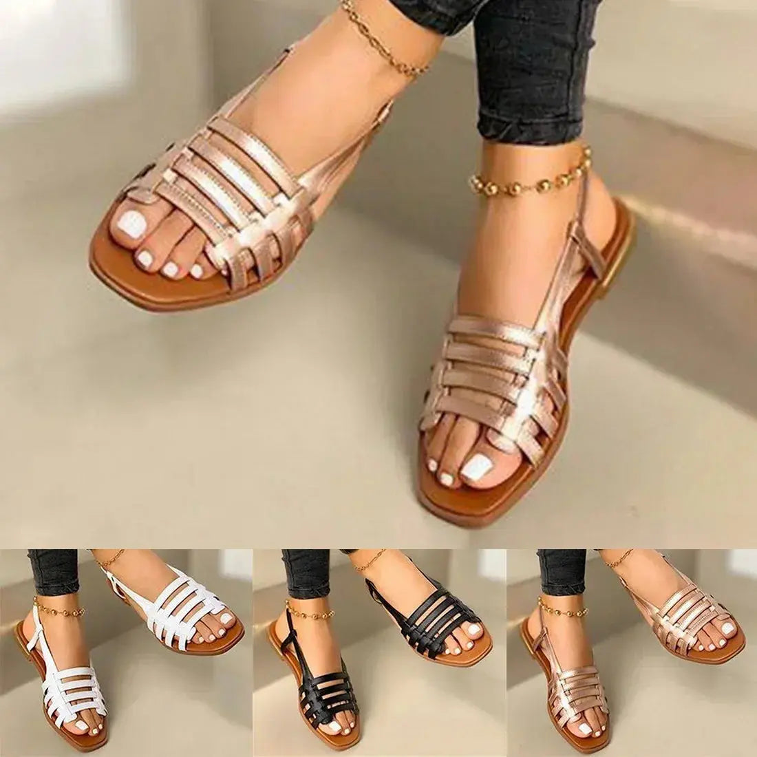 Women Sandals Woman Summer Hollow Out Roman Shoes 2024 Women's Gladiator Open Toe Beach Flats Ladies Footwear Plus Size 35-43 Natalia Home Fashion Natalia Home Fashion
