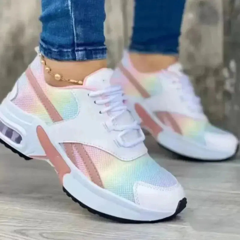 Women Tennis Shoes for Outdoor Sneakers Lace Up Wedge Platform Ladies Air Cushion Gym Sport Shoes Women Trainers Natalia Home Fashion MULTI-43 Natalia Home Fashion