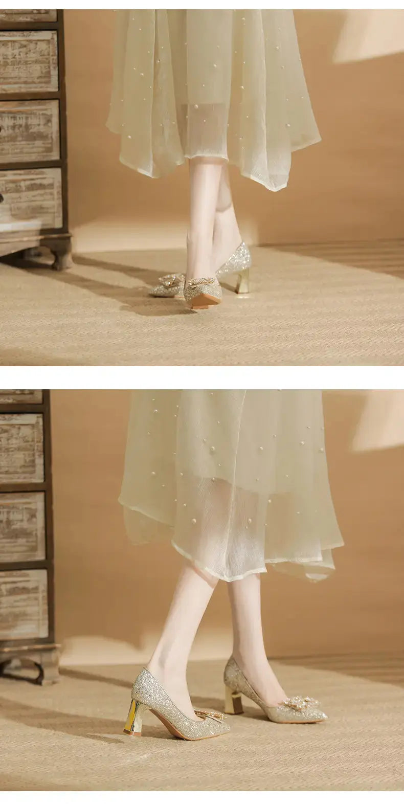 Women Wedding Shoes Comfortable Suede Solid Color Pointed-toe Mujer Shoes Wrap-toe Shallow Flats For Ladies Banquet Bridal Shoes My Store