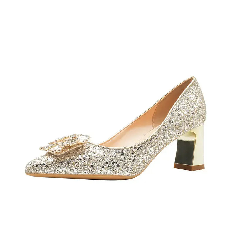 Women Wedding Shoes Comfortable Suede Solid Color Pointed-toe Mujer Shoes Wrap-toe Shallow Flats For Ladies Banquet Bridal Shoes My Store
