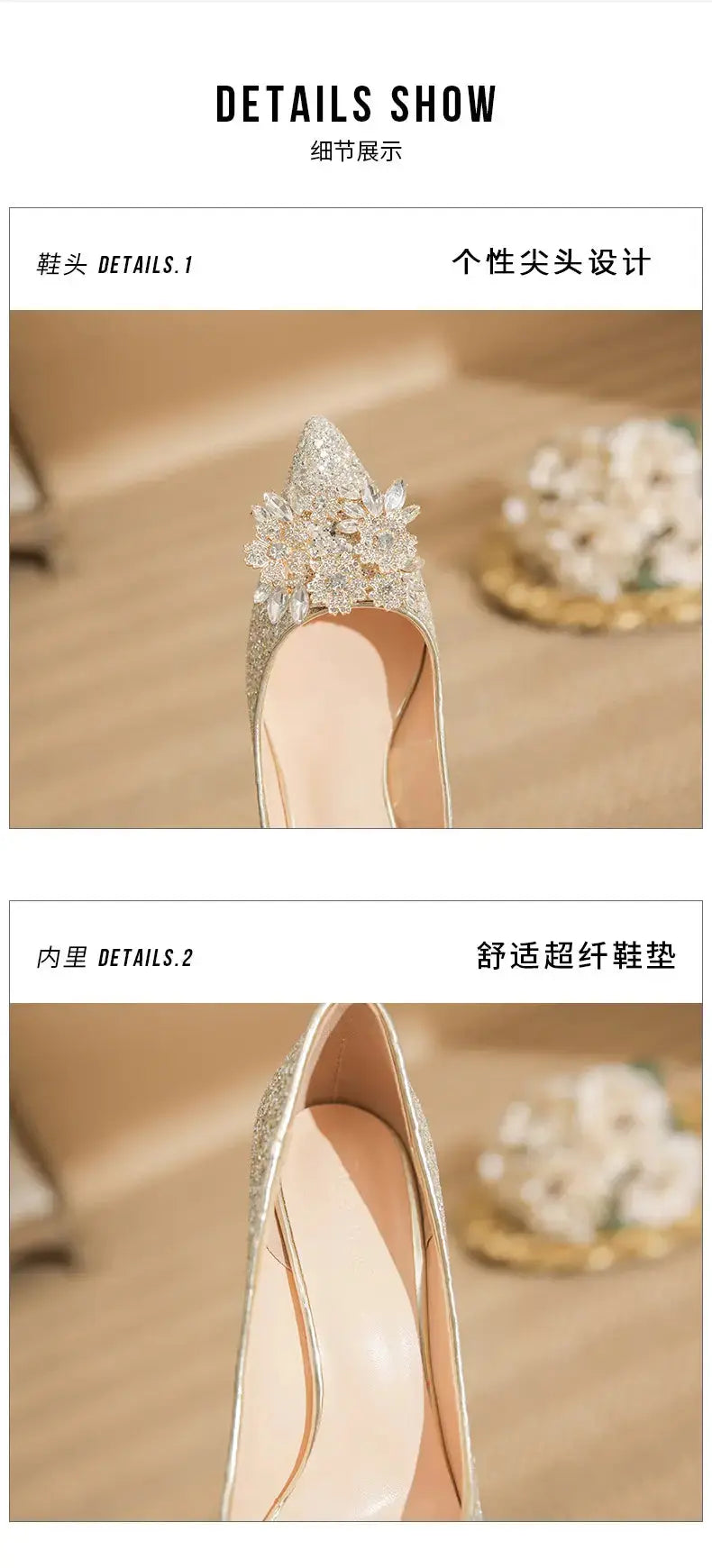 Women Wedding Shoes Comfortable Suede Solid Color Pointed-toe Mujer Shoes Wrap-toe Shallow Flats For Ladies Banquet Bridal Shoes My Store