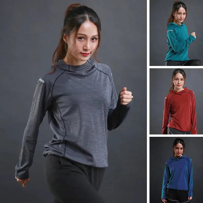 Women's Jacket Hoodies Long Sleeve T-shirts Running Training Clothes Quick Dry Breathable Sports T Shirt For Women Natalia Home Fashion Natalia Home Fashion