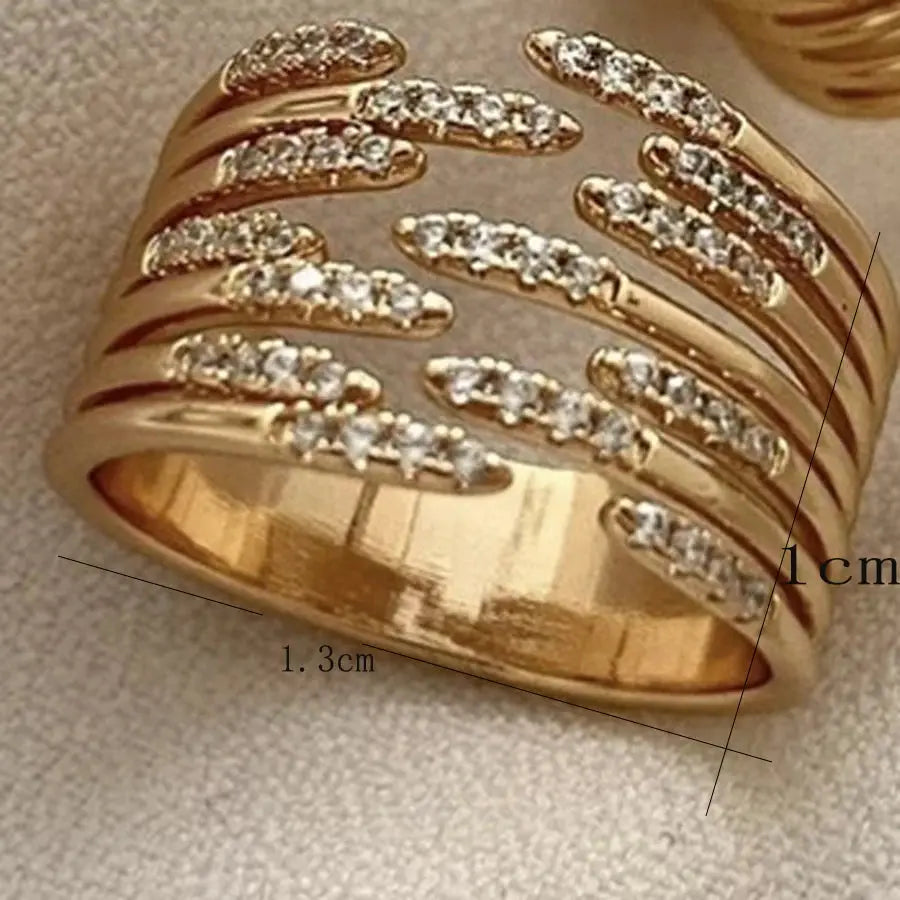 Zircon Double Crossed Shape Rings For Women Gold Plated Stainless Steel Cross Ring Luxury Wedding Couple Rings Aesthetic Jewelry Natalia Home Fashion JZ-1-2 Natalia Home Fashion
