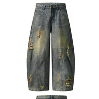 Retro High Street Wide Leg Denim Jeans Women Summer Wasteland High Waist Loose Straight Long Trousers Natalia Home Fashion    Natalia Home Fashion
