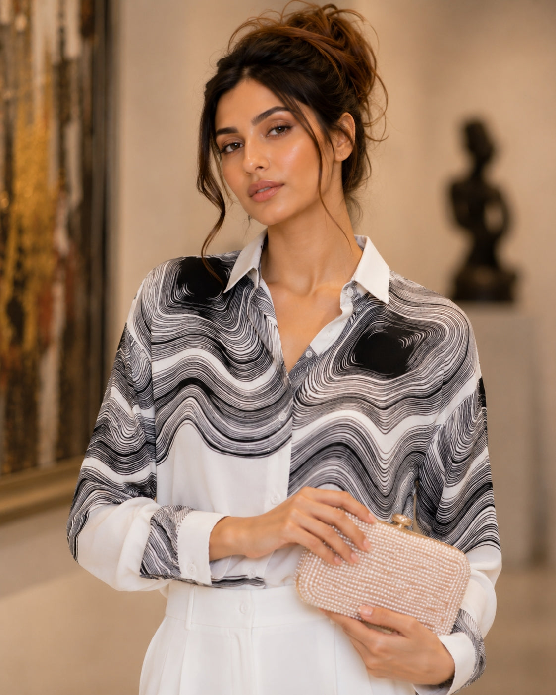 Design Sensation Casual Commute Women's Shirt Loose Fit Stylish Slimming Versatile Autumn New Korean Style Button up Top