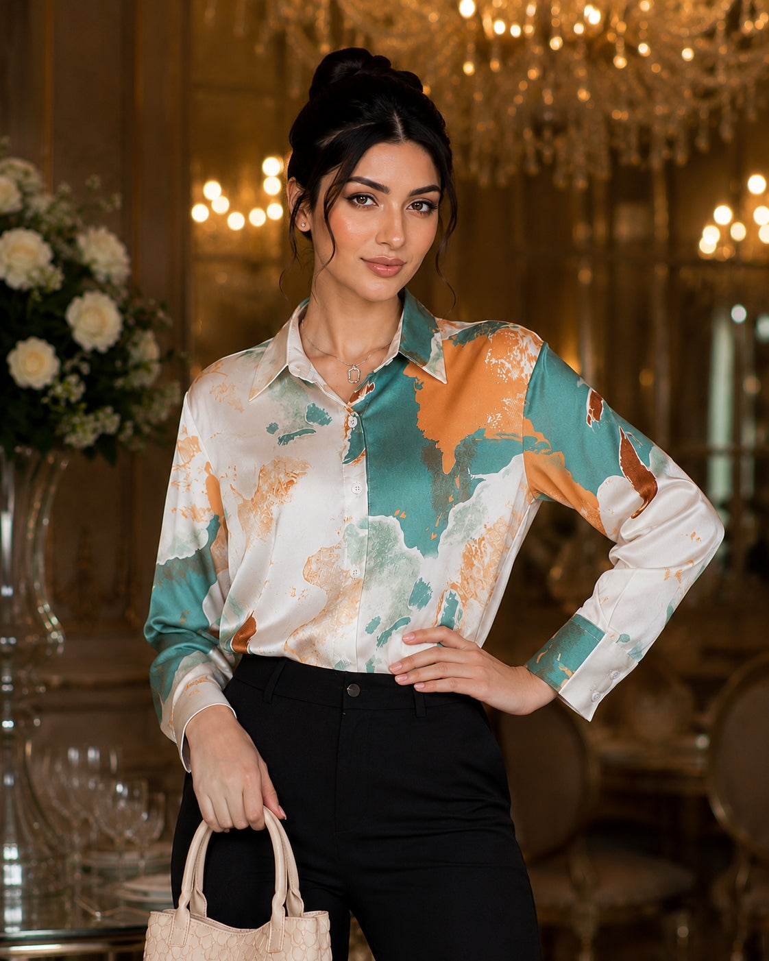 Casual Loose Long Sleeve Shirt for Women Korean Style Blouse Tops