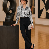 Fat Sister Chiffon Shirt Women 2025Spring Summer New Printing Long Coat Add Fat Large Size Loose Bottoming Shirt Slim Female Top Natalia Home Fashion    Natalia Home Fashion
