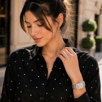 Chic Polka Dot Long Sleeve Shirt Women's Turn-down Collar French Style Simple Design Spring Summer New Arrival