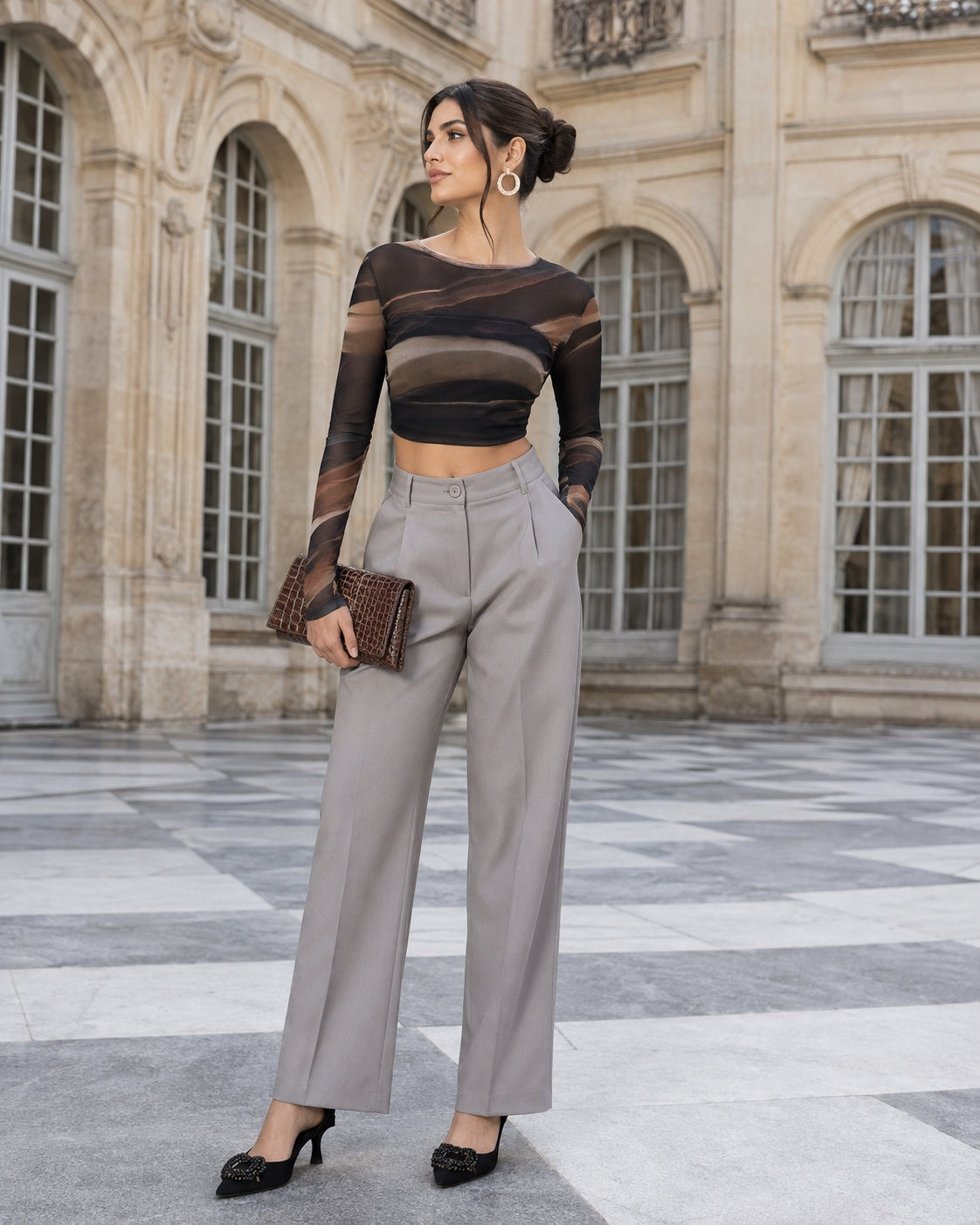 Printing T shirt Long Sleeve Crop Top Women Summer Clothing Tie Back  Backless  Slim Fit Rope Natalia Home Fashion    Natalia Home Fashion