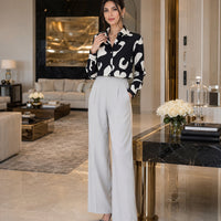 Elegant Long Sleeve Floral Print Chiffon Shirt Women's Versatile High-End Fashion Top Spring City Style Commute Shirt