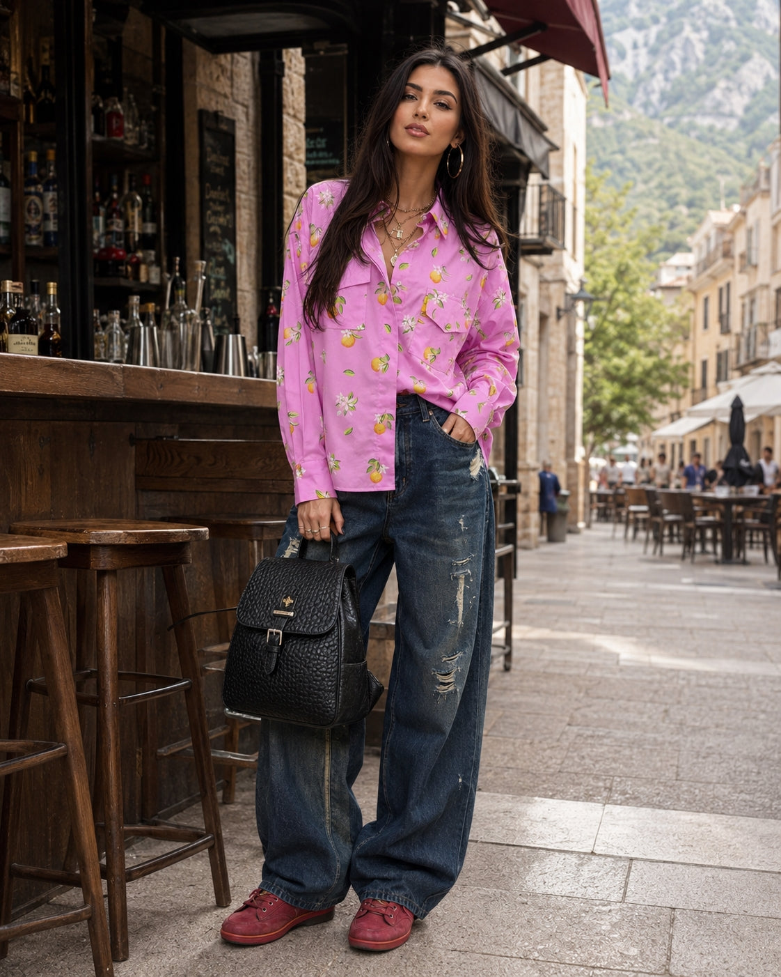 Fashion Loose Print Women's Shirt Casual Lapel Long Sleeve Shirts Elegant Classic Pockets Top Female Blouse