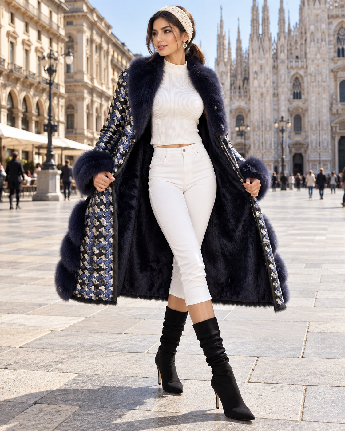 Soft Warm Luxury Wool Double Sided Sheepskin Fur Jacket Winter Women Genuine Sheep Shearling Leather Trench Coat Natalia Home Fashion    Natalia Home Fashion