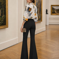 Spring Chiffon Shirt Women's Long-sleeved Printed Color Niche Chiffon
