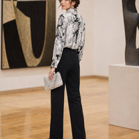 Fat Sister Chiffon Shirt Women 2025Spring Summer New Printing Long Coat Add Fat Large Size Loose Bottoming Shirt Slim Female Top Natalia Home Fashion    Natalia Home Fashion