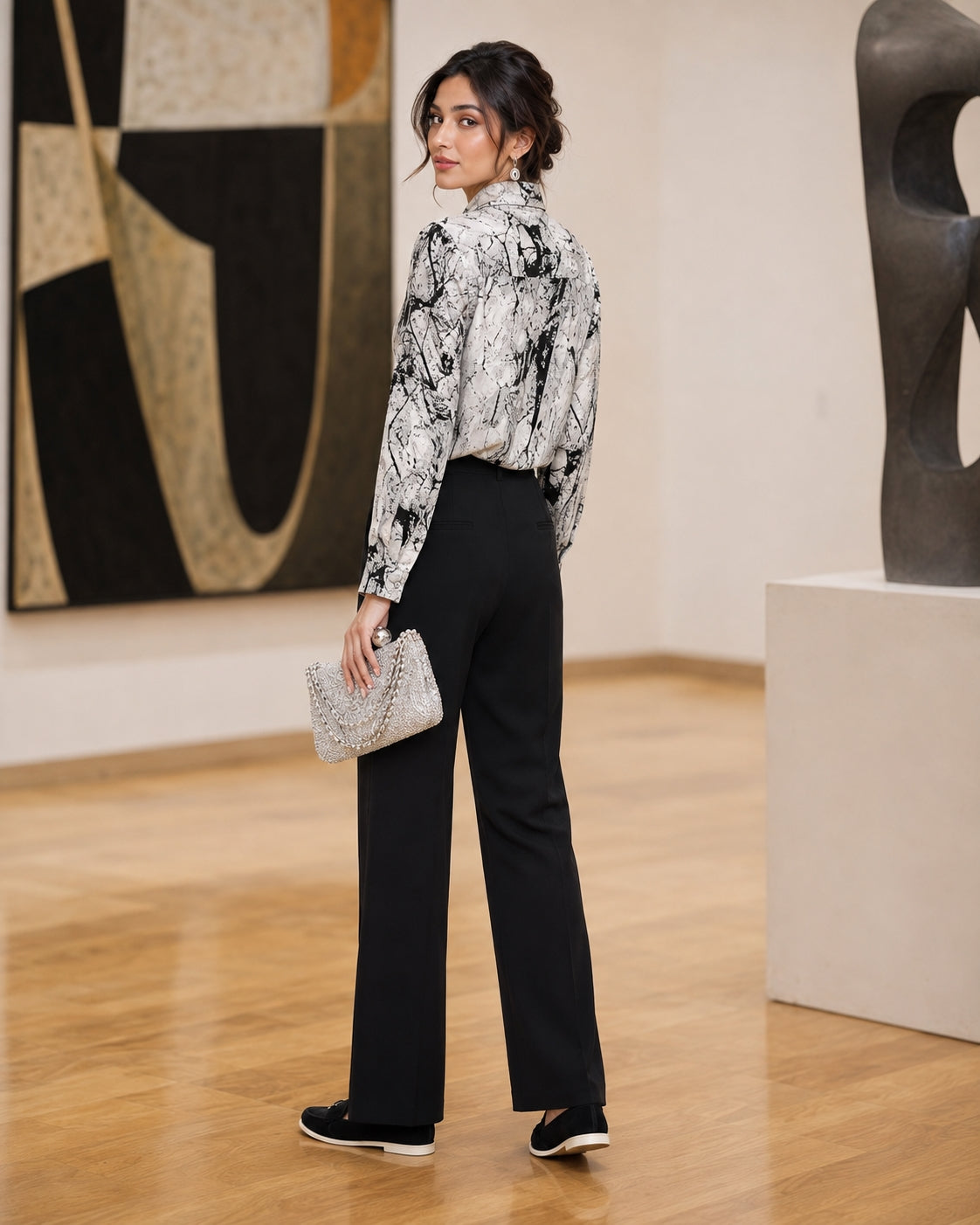 Fat Sister Chiffon Shirt Women 2025Spring Summer New Printing Long Coat Add Fat Large Size Loose Bottoming Shirt Slim Female Top Natalia Home Fashion    Natalia Home Fashion