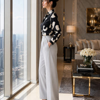 Elegant Long Sleeve Floral Print Chiffon Shirt Women's Versatile High-End Fashion Top Spring City Style Commute Shirt