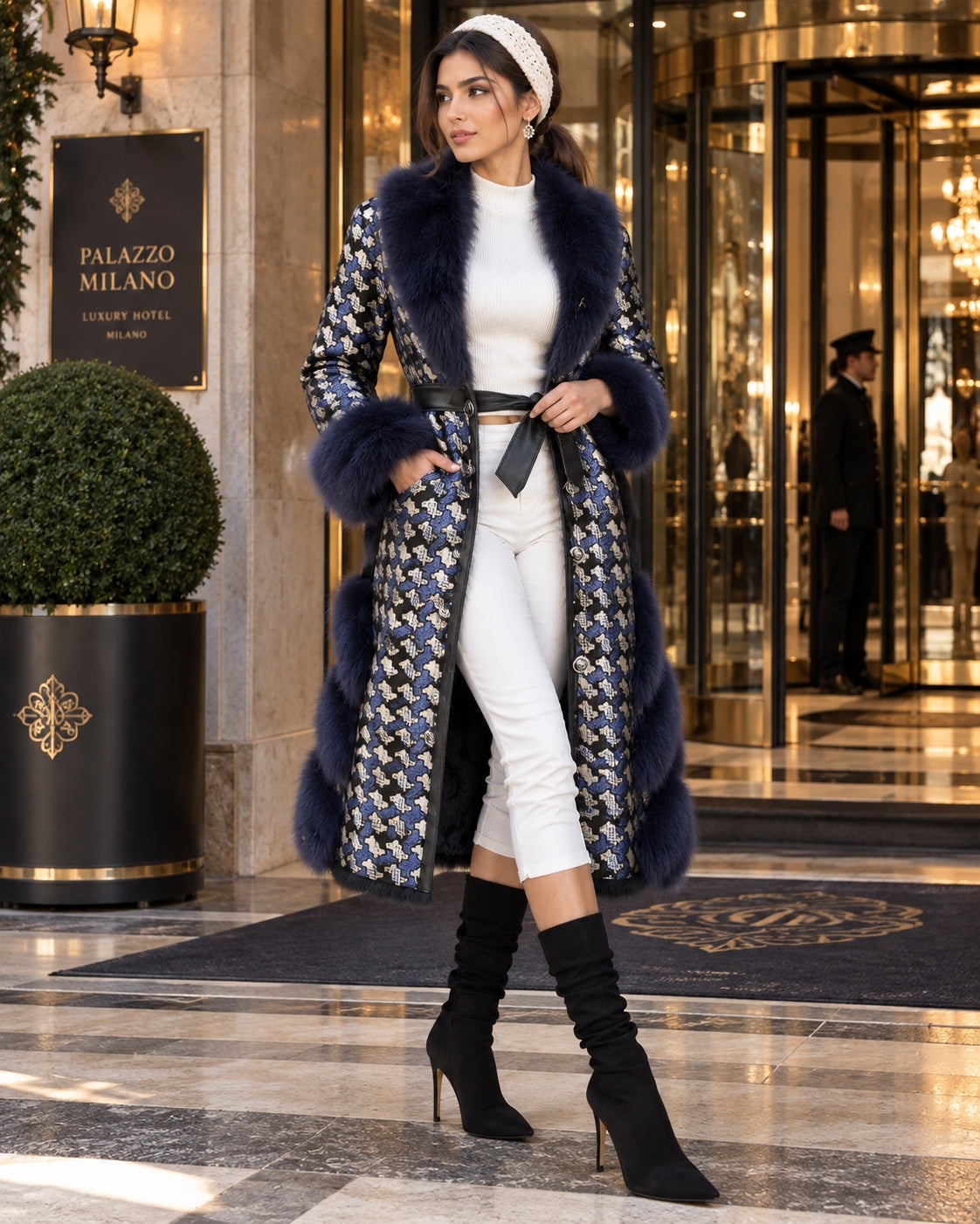 Soft Warm Luxury Wool Double Sided Sheepskin Fur Jacket Winter Women Genuine Sheep Shearling Leather Trench Coat Natalia Home Fashion    Natalia Home Fashion