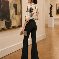 Spring Chiffon Shirt Women's Long-sleeved Printed Color Niche Chiffon