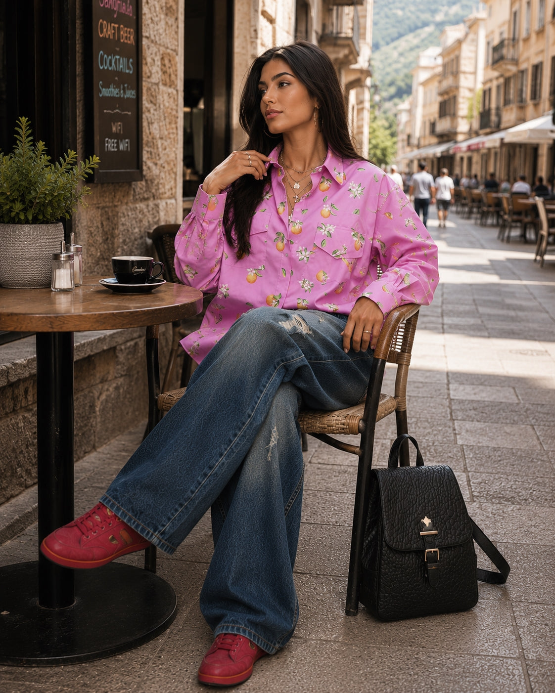 Fashion Loose Print Women's Shirt Casual Lapel Long Sleeve Shirts Elegant Classic Pockets Top Female Blouse