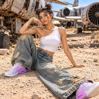 Retro High Street Wide Leg Denim Jeans Women Summer Wasteland High Waist Loose Straight Long Trousers Natalia Home Fashion    Natalia Home Fashion