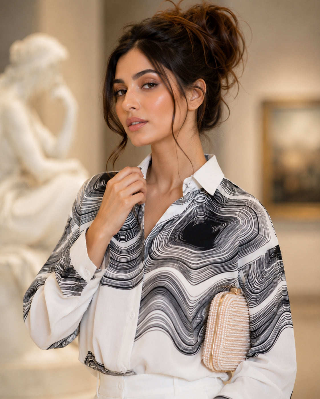 Design Sensation Casual Commute Women's Shirt Loose Fit Stylish Slimming Versatile Autumn New Korean Style Button up Top