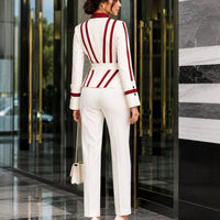 High end Luxury Long Sleeve Shirt for Women Unique Chic Korean Style V-neck Striped Blouse Women Tops Natalia Home Fashion    Natalia Home Fashion