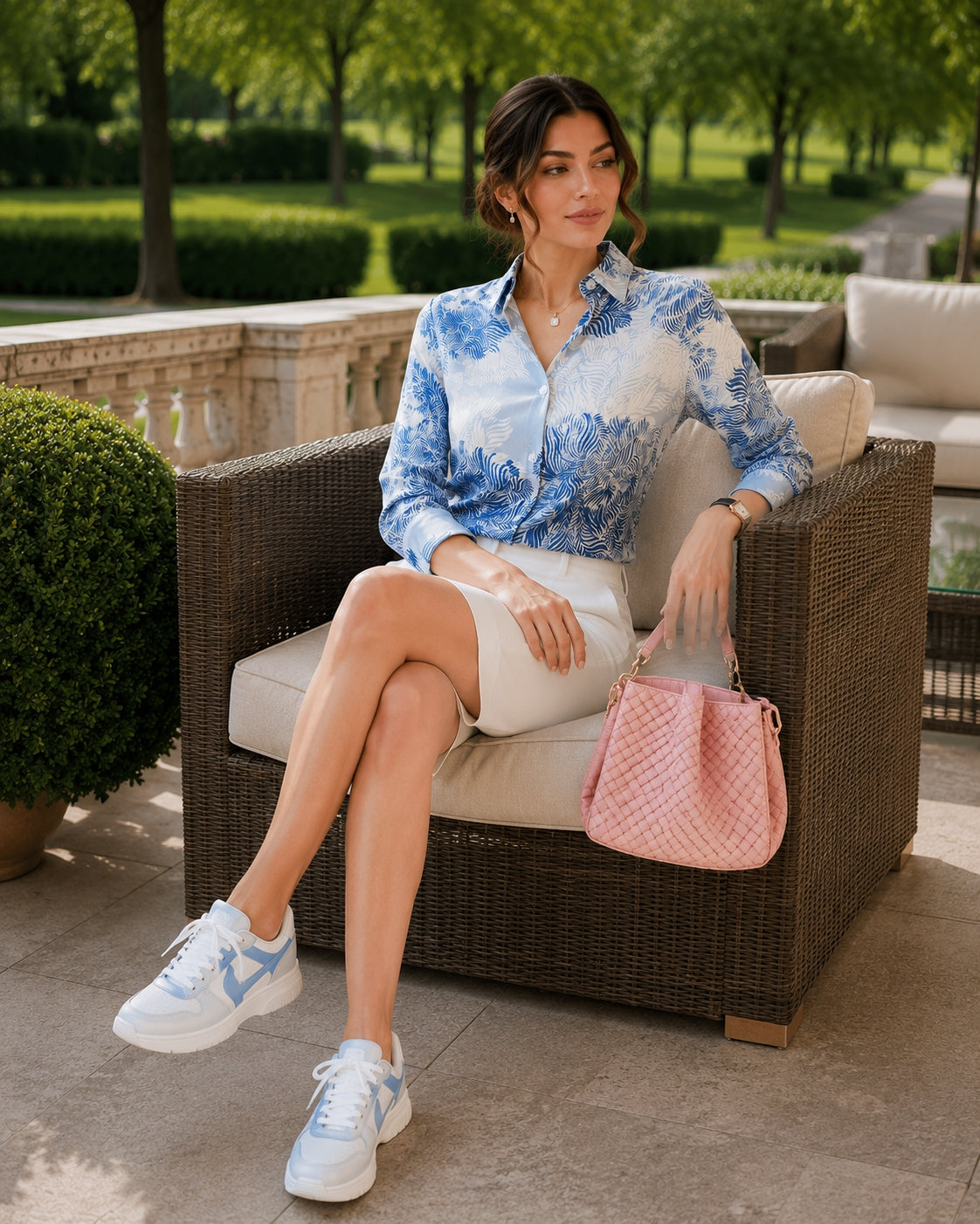French Printed Lapel Shirt Long Sleeve Loose Mulberry Silk Top Temperament Commuting Shirt Women's Summer Style