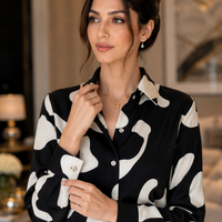 Elegant Long Sleeve Floral Print Chiffon Shirt Women's Versatile High-End Fashion Top Spring City Style Commute Shirt
