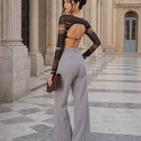 Printing T shirt Long Sleeve Crop Top Women Summer Clothing Tie Back  Backless  Slim Fit Rope Natalia Home Fashion    Natalia Home Fashion