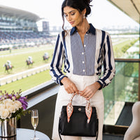 Office Lady Turn-down Collar Straight Loose Button Dress Shirts Blue Striped Long Sleeve Blouses Spring Thin Women's Clothing