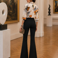 Spring Chiffon Shirt Women's Long-sleeved Printed Color Niche Chiffon