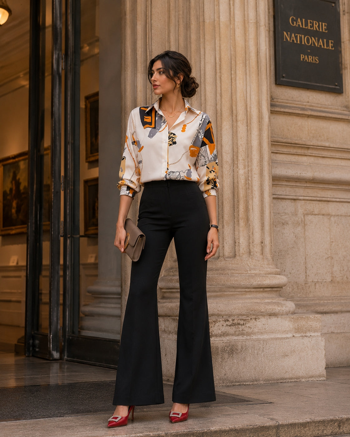 Spring Chiffon Shirt Women's Long-sleeved Printed Color Niche Chiffon