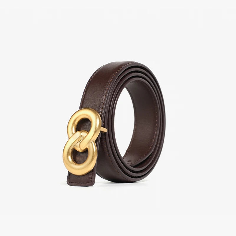 BEAUTODAY Belt Women Cow Leather Solid Color Symmetrical Buckle Waistband Jeans Dress 2024 Ladies Accessories Handmade 91102 Natalia Home Fashion   100cm-Coffee-1-CHINA Natalia Home Fashion