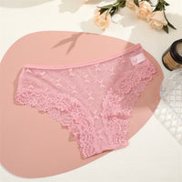 Women's Lace Panties Sexy Perspective Underwear Seamless Hollow Out Briefs Female Low Rise Floral Transparent Soft Lingerie