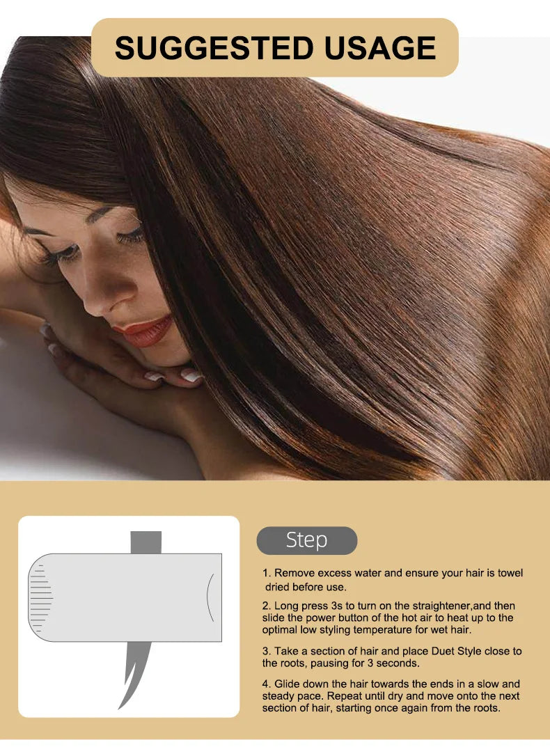 Hot Air Straightener Professional Flat iron for Straightening and Wet Hair Dryer Iron Two in One Styling Tools Natalia Home Fashion    Natalia Home Fashion
