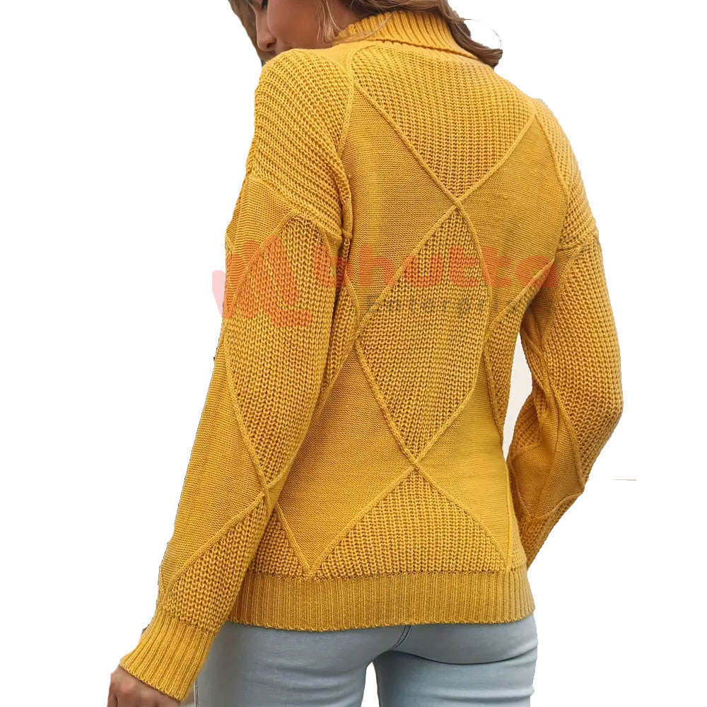 Turtleneck Sweater Diamond Solid Color Warm Pullover Loose Lazy Wind Knitted Bottoming Shirt Pullovers Tops Jumper