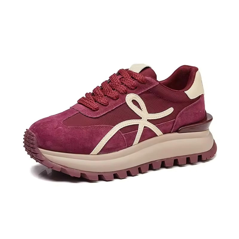 Lace Up Women Sneakers Mixed Colors Round Toe  Ladies Casual Shoes