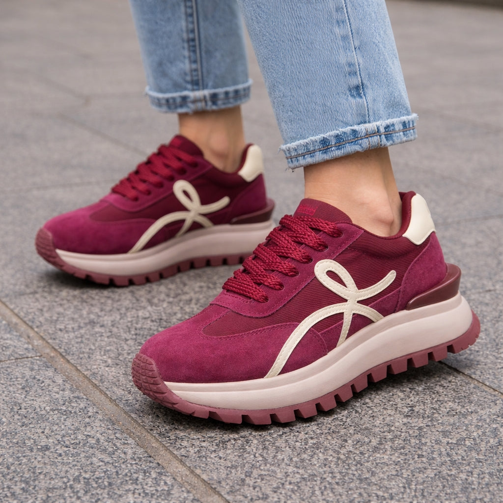 Lace Up Women Sneakers Mixed Colors Round Toe  Ladies Casual Shoes