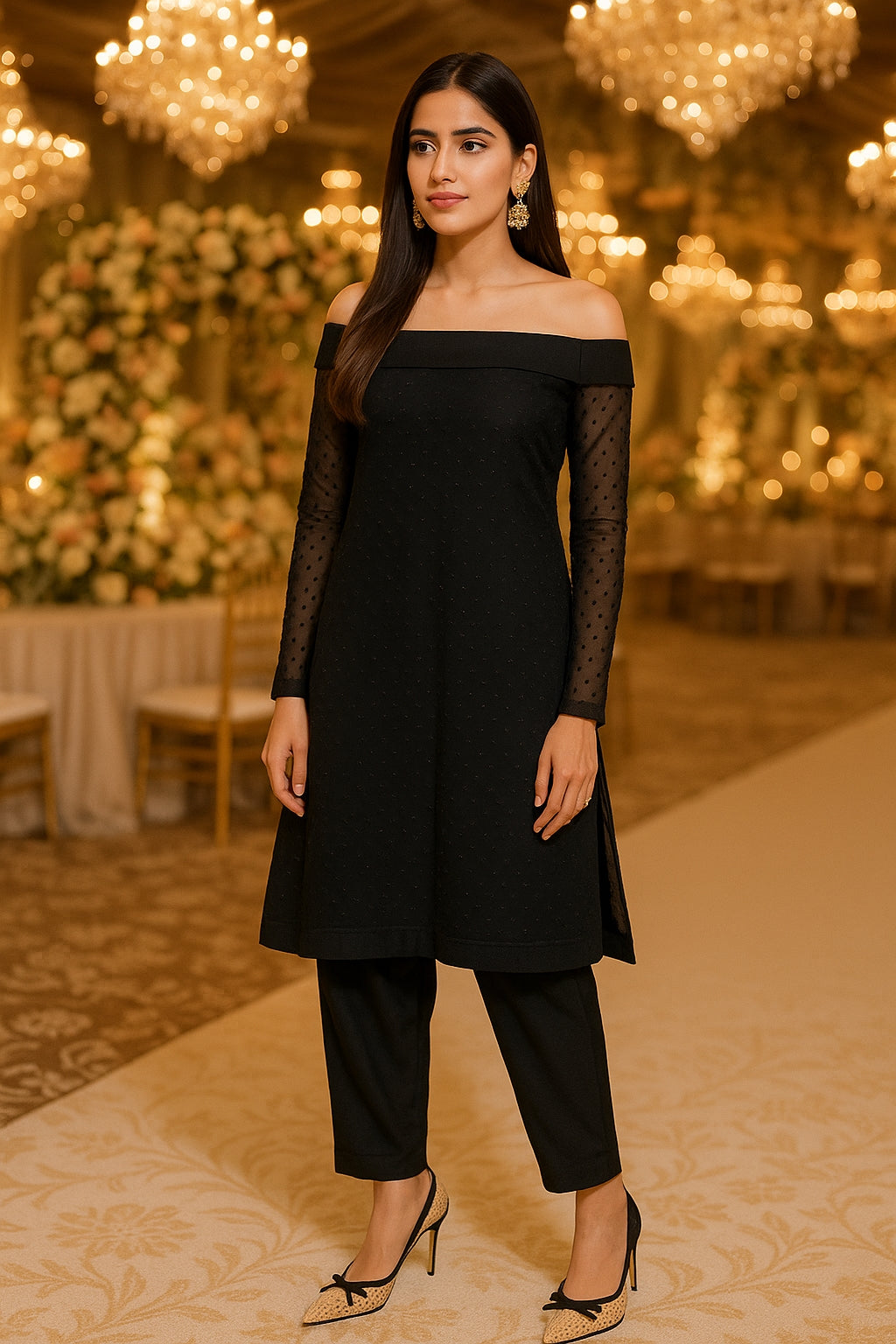 Mesh lace Women Pumps bowknot High Heels 9.5 cm Stiletto Sexy party shoes Luxury banquet shoes Ladies Pumps