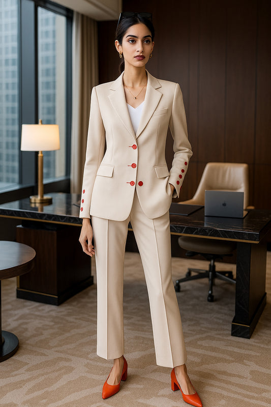 Fashion Blazer Jacket And Pant Suit Women Female Office Ladies Business Work Wear Formal 2 Piece Set