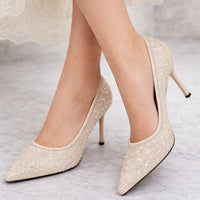 Fashion String Bead Women Pumps Elegant Ladies Thin Heels Wedding Dress Shoes