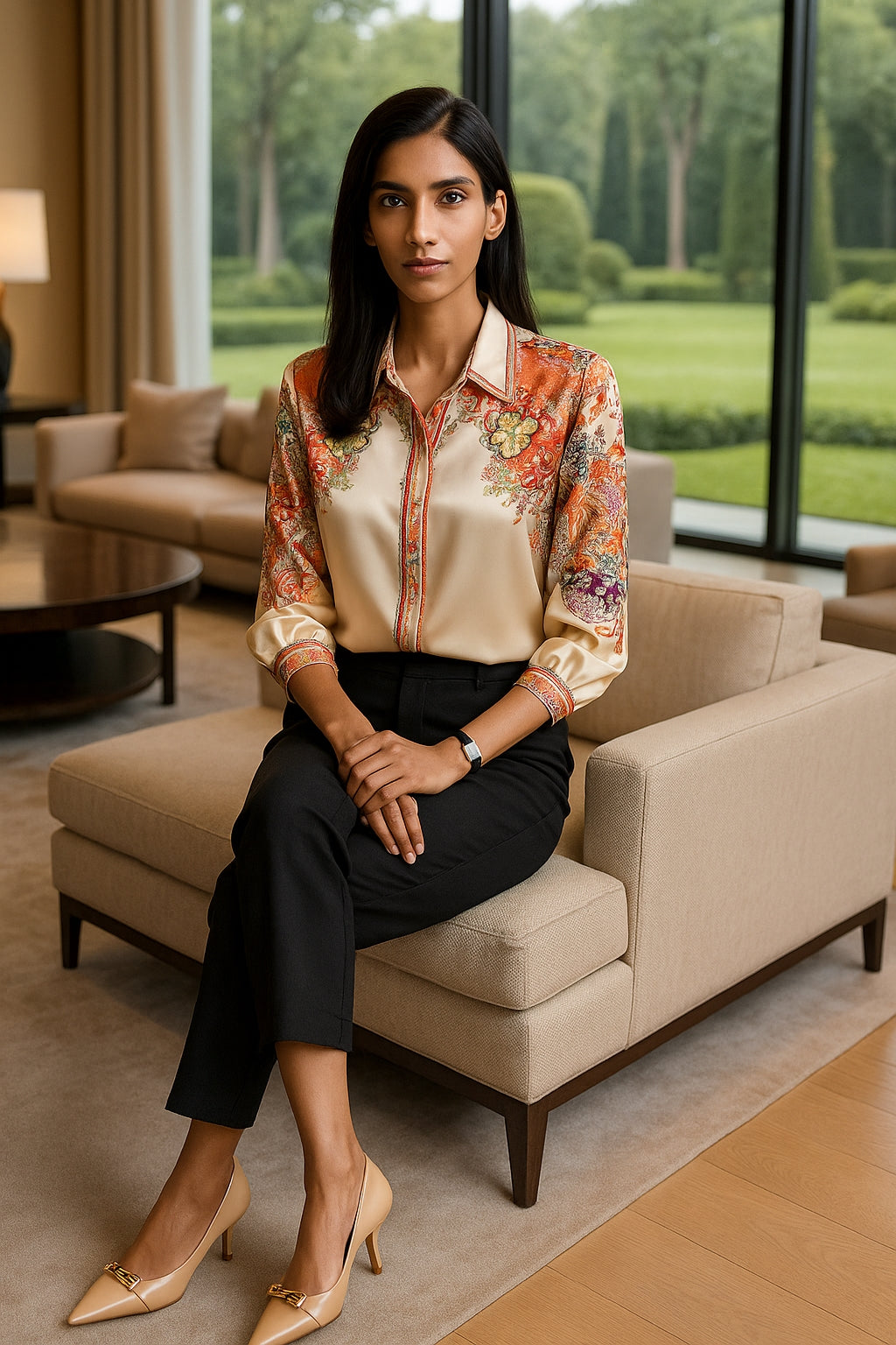 Elegant office and casual ladies shirts Fashion printed Women Blouses Long sleeve Tops