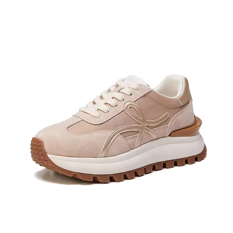 Lace Up Women Sneakers Mixed Colors Round Toe  Ladies Casual Shoes