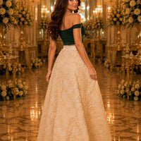 Light Luxury Evening Skirt  Women's Slim Fit Loose Warm Embroidered Petal Side Split Design Casual Skirt
