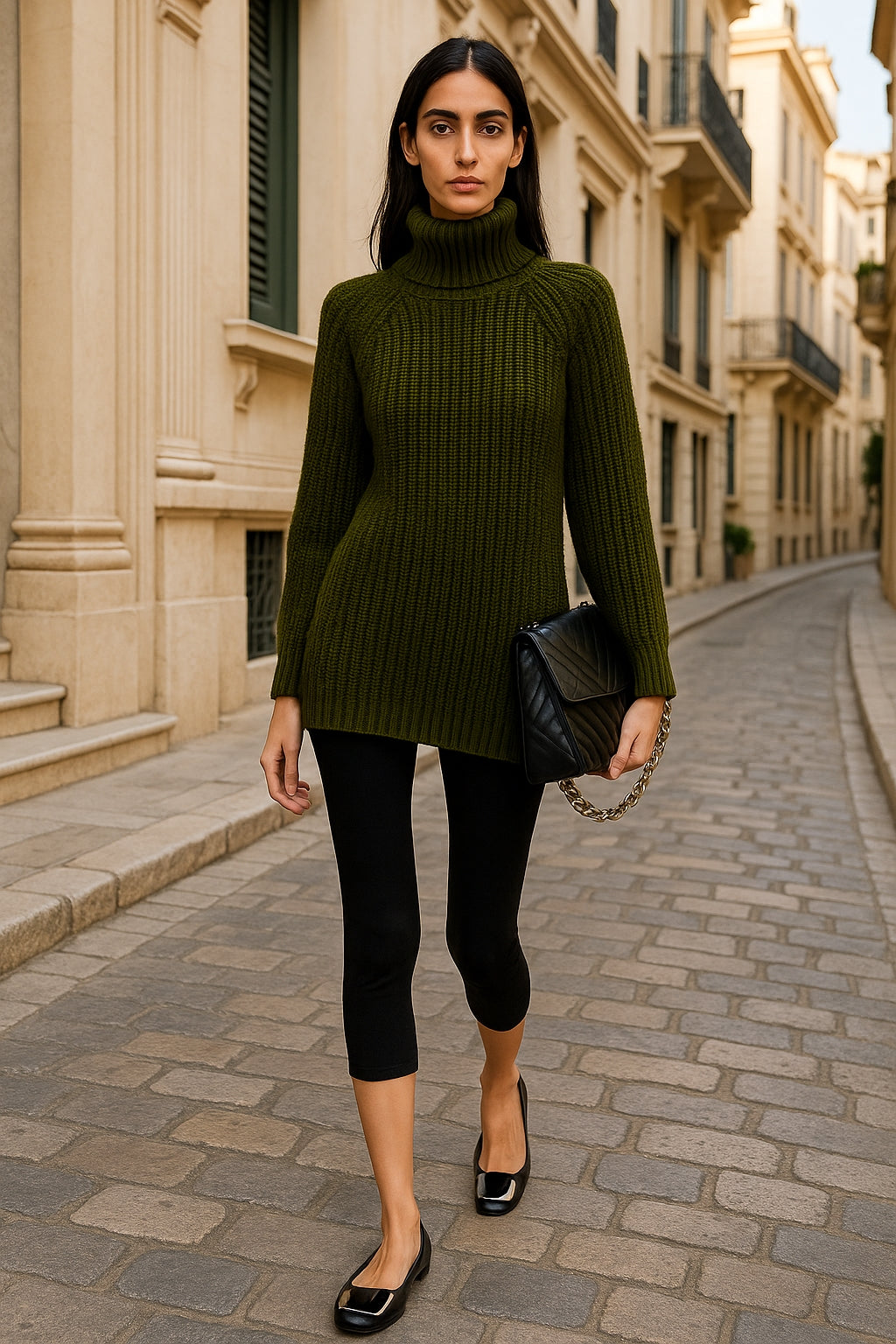 Turtlenecks Women Pullovers Mid-Long Casual Knit Sweater Fad Raglan Sleeves Side Slit Sweater New Skirt-style Jumper