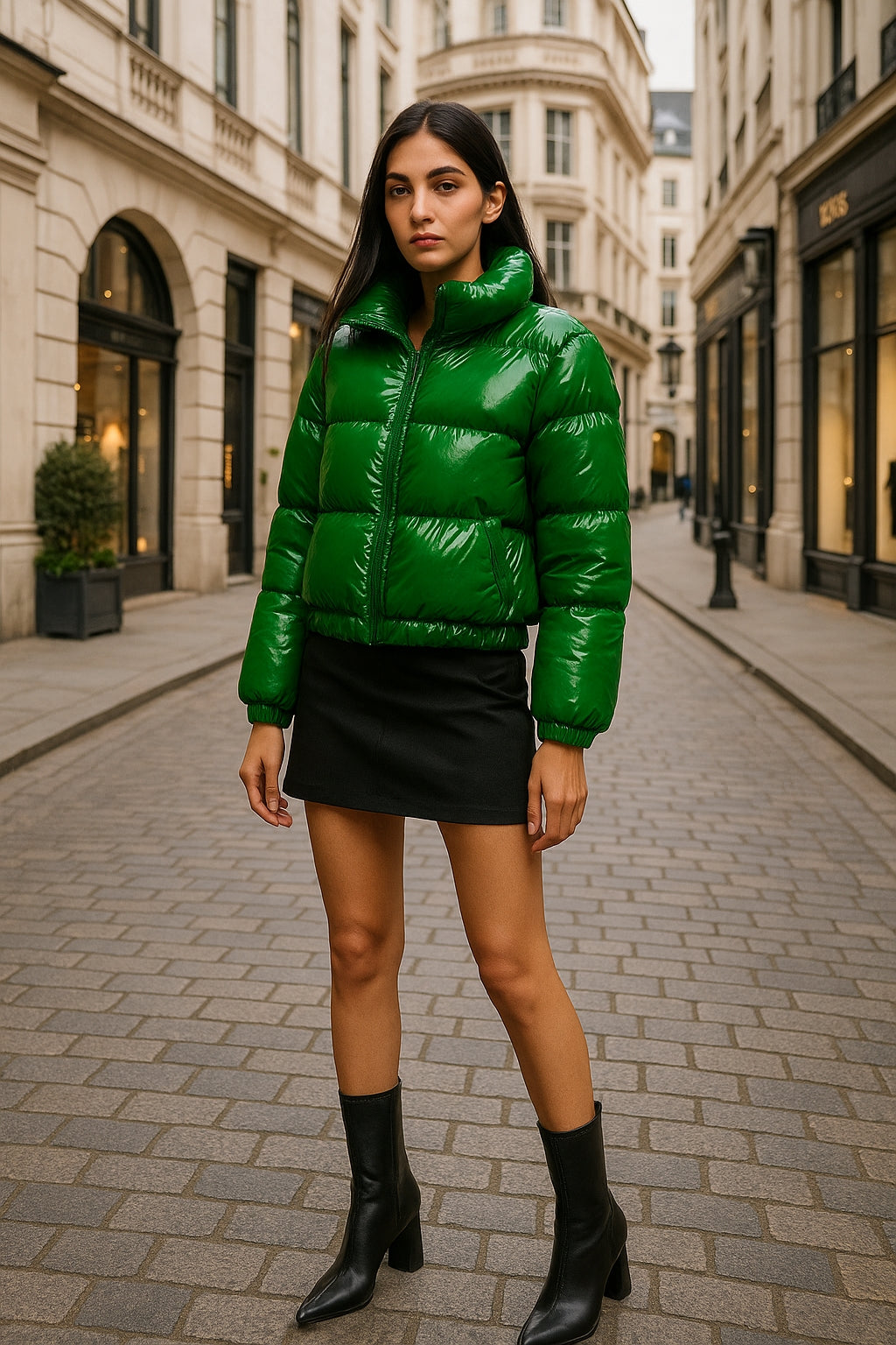 Winter Jacket Women Oversized Puffy Shiny Bubble Coat Solid Cotton Padded Coat Warm Waterproof Parka Female Outerwear - Natalia Home Fashion