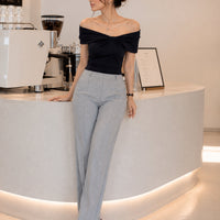 Summer Off Shoulder Bow Short Sleeve T-Shirt Women Stylish Ruched Slash Neck Cropped Tops Daily All-Match Solid Slimming Blouses Natalia Home Fashion    Natalia Home Fashion
