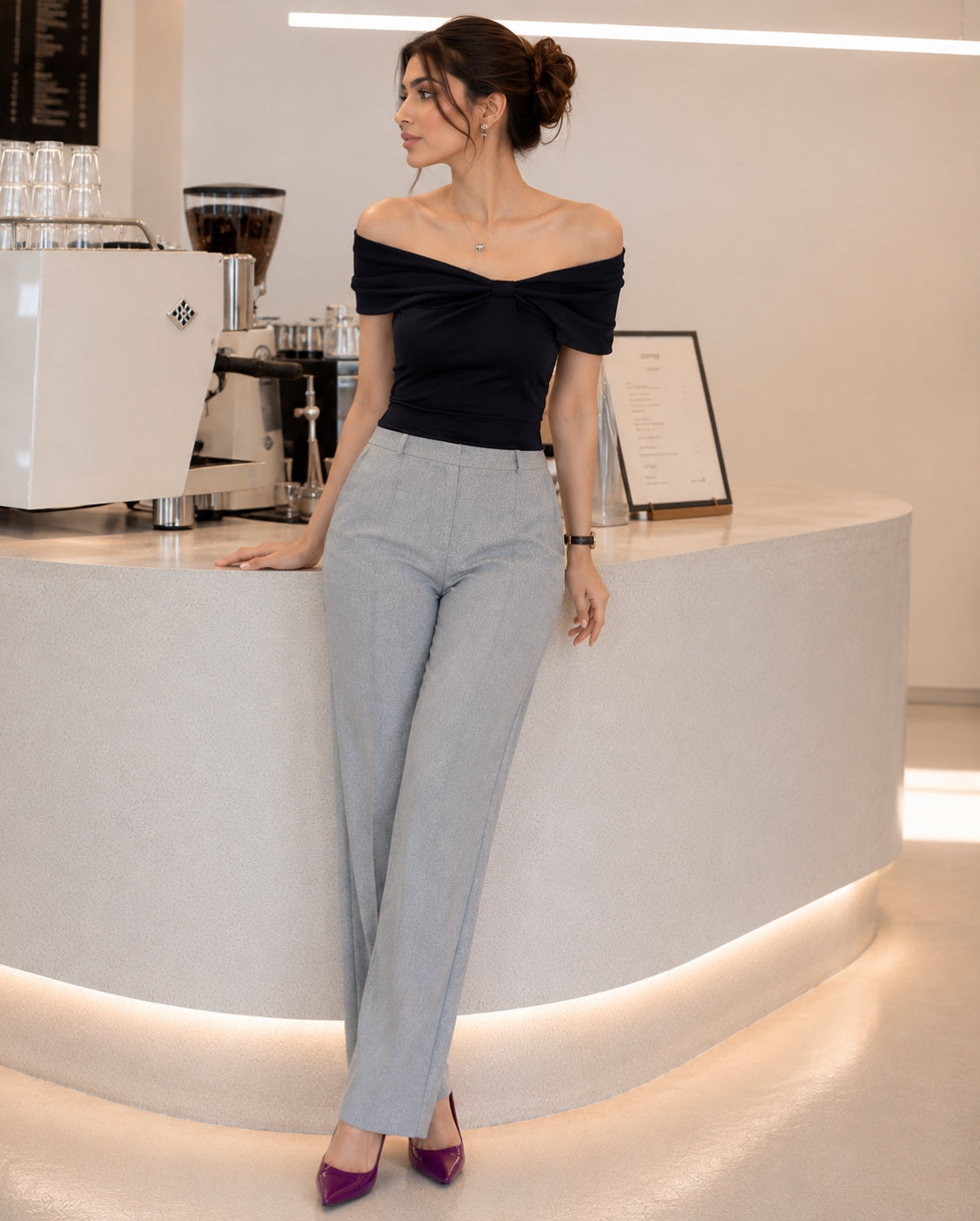 Summer Off Shoulder Bow Short Sleeve T-Shirt Women Stylish Ruched Slash Neck Cropped Tops Daily All-Match Solid Slimming Blouses Natalia Home Fashion    Natalia Home Fashion